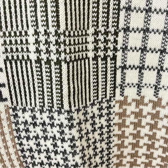 Vintage Alfred Dunner Deadstock Patchwork Grandmacore Houndstooth Sweater Y2K M - Picture 7 of 11